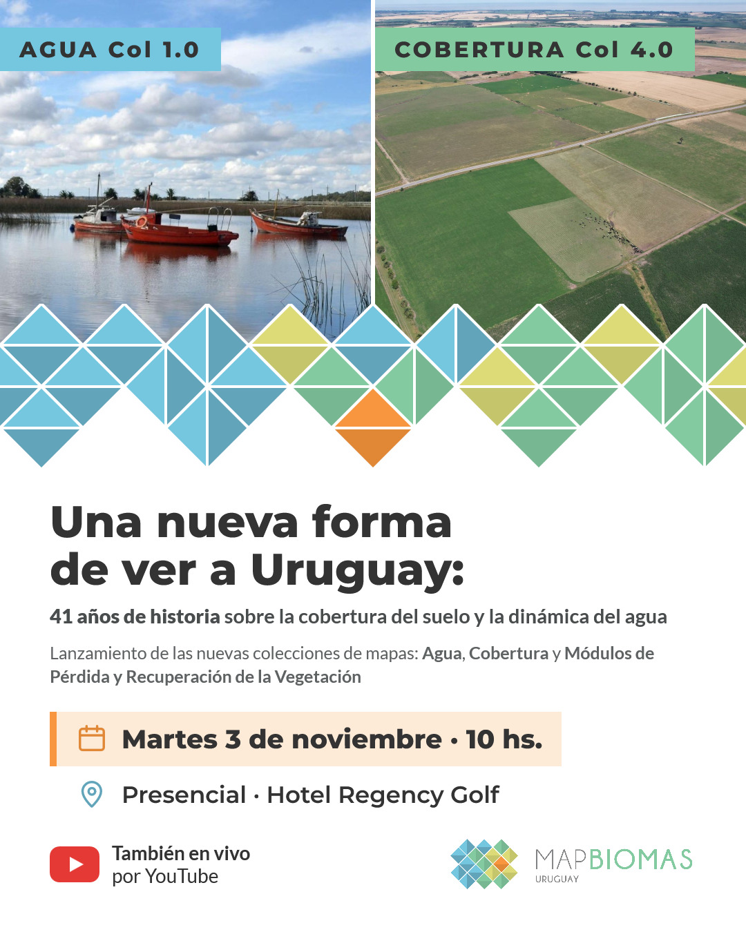Lanzamiento MapBiomas Uruguay: Colección 1 Agua, Colección 4 Cobertura